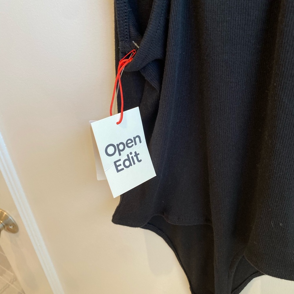 Open Edit Black Halter Body Suit